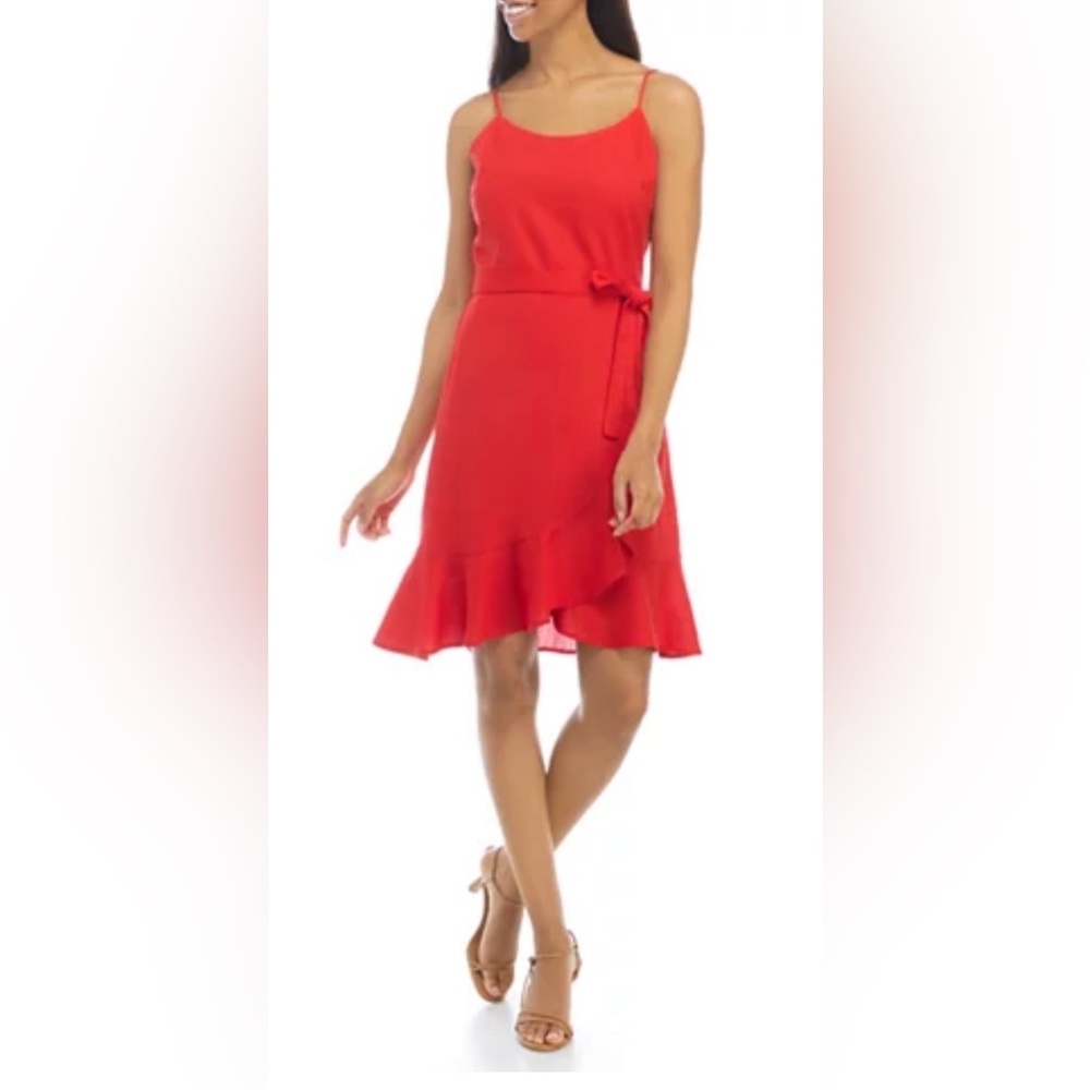 The Limited Red Ruffle Bottom Short Dress